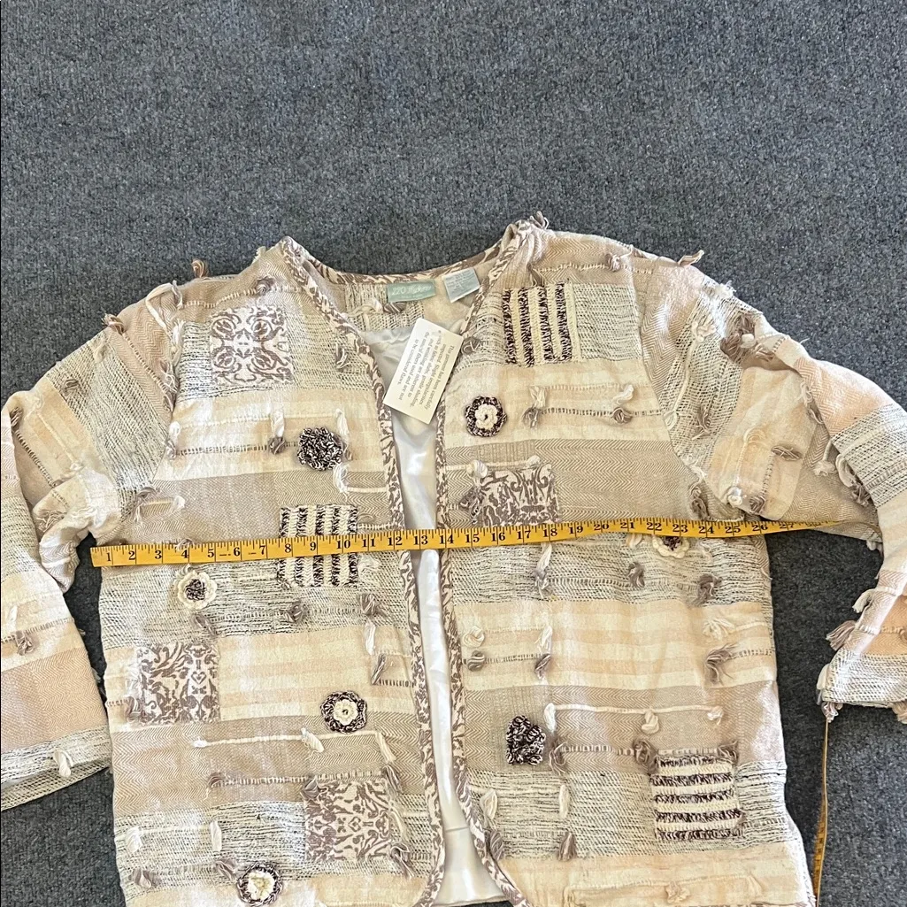 Textured Beige and Cream Blazer Size 2XL Tan - Image 5