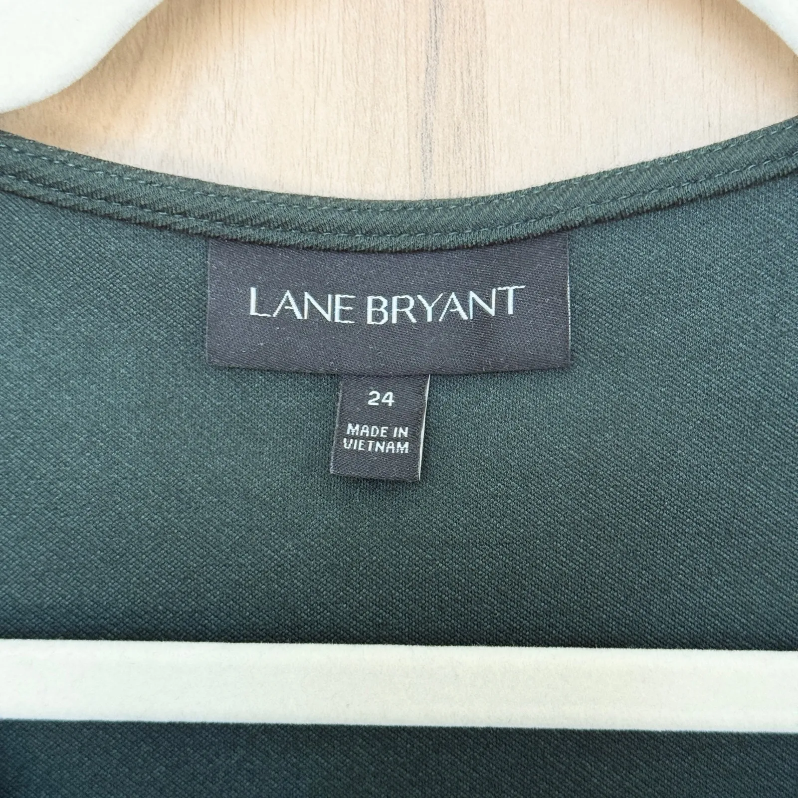 Lane Bryant  Womens Jacket Size 24 Green Zip Front Peplum Office Classic Chic - Image 3