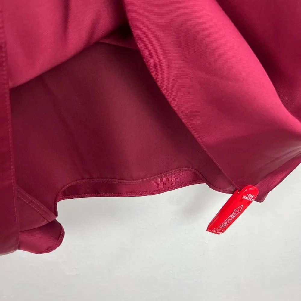 NWT  Draped Faux Wrap Cocktail Dress W/ Pockets Burgundy Size 16 D777 - Image 5