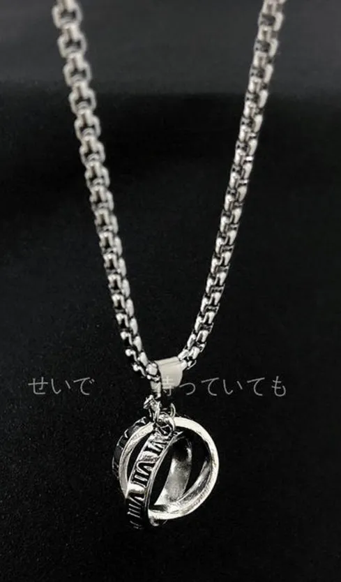 Roman Numeral Ring Pendant Necklace - Image 2