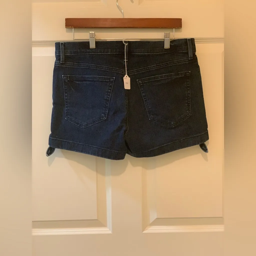 Loft  Dark Washed Side Tie Denim Shorts.     Size-29 - Image 3