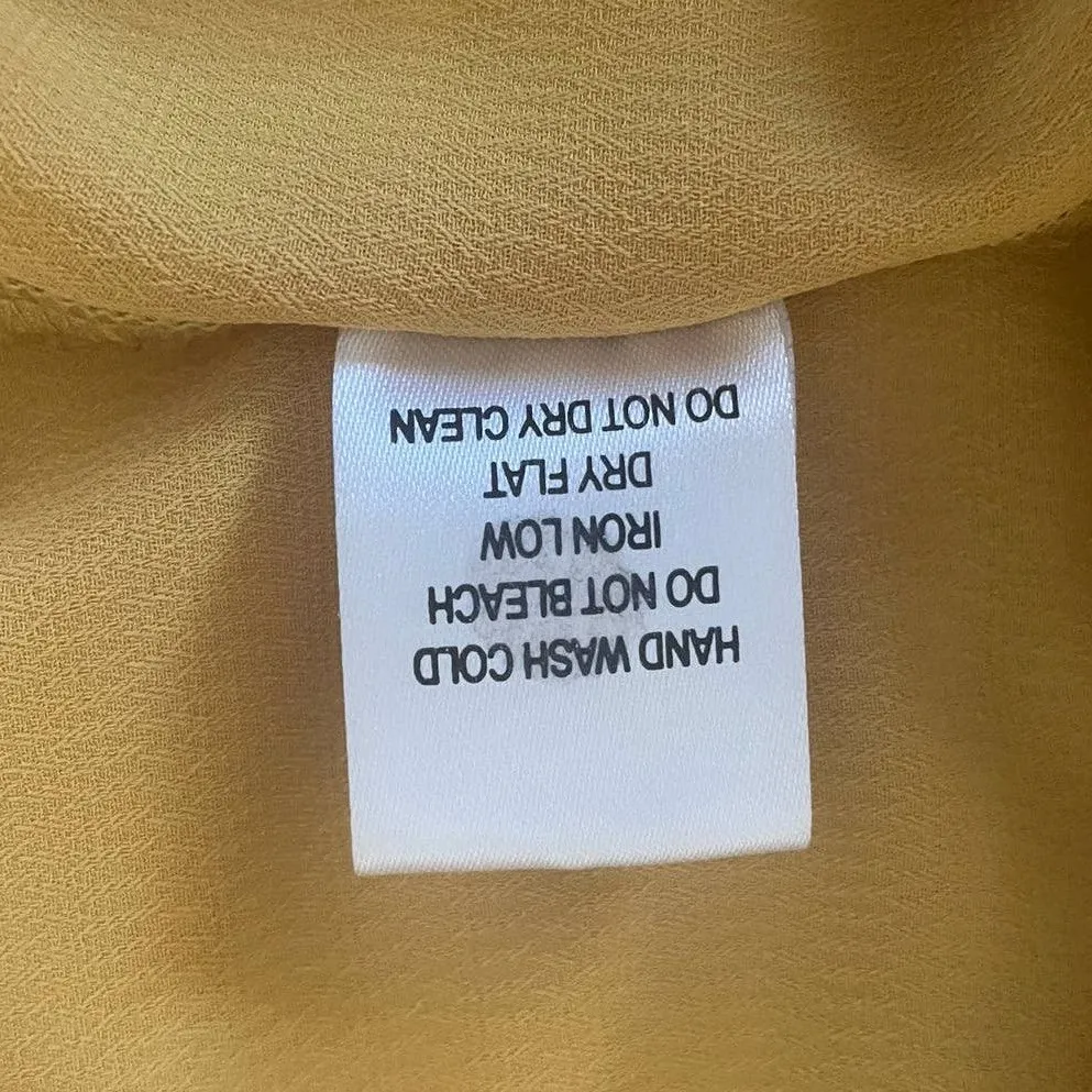 Blashe Women Top S Yellow‎ Short Flutter Sleeve Ruffle Eyelet Collar Cottagecore Yellow - Image 7