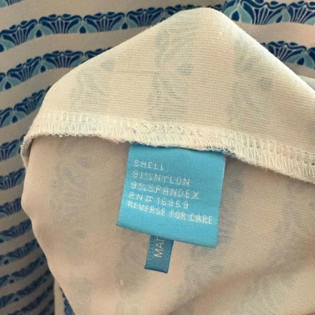 J. McLaughlin Blue And White Pattern‎ Stripe Tank Dress Size Medium - Image 9