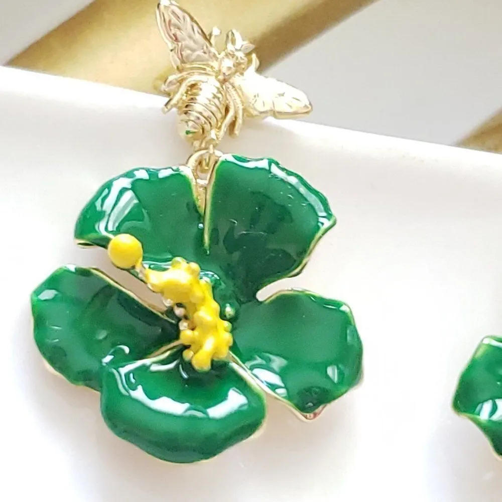 New! Bee Cutie Hand Painted Post Earrings - Image 2