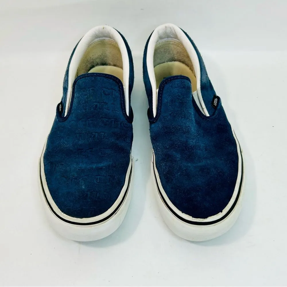 Vans Deboss OTW Classic Slip-On Shoes in  Blue Suede size 8.5 - Image 5