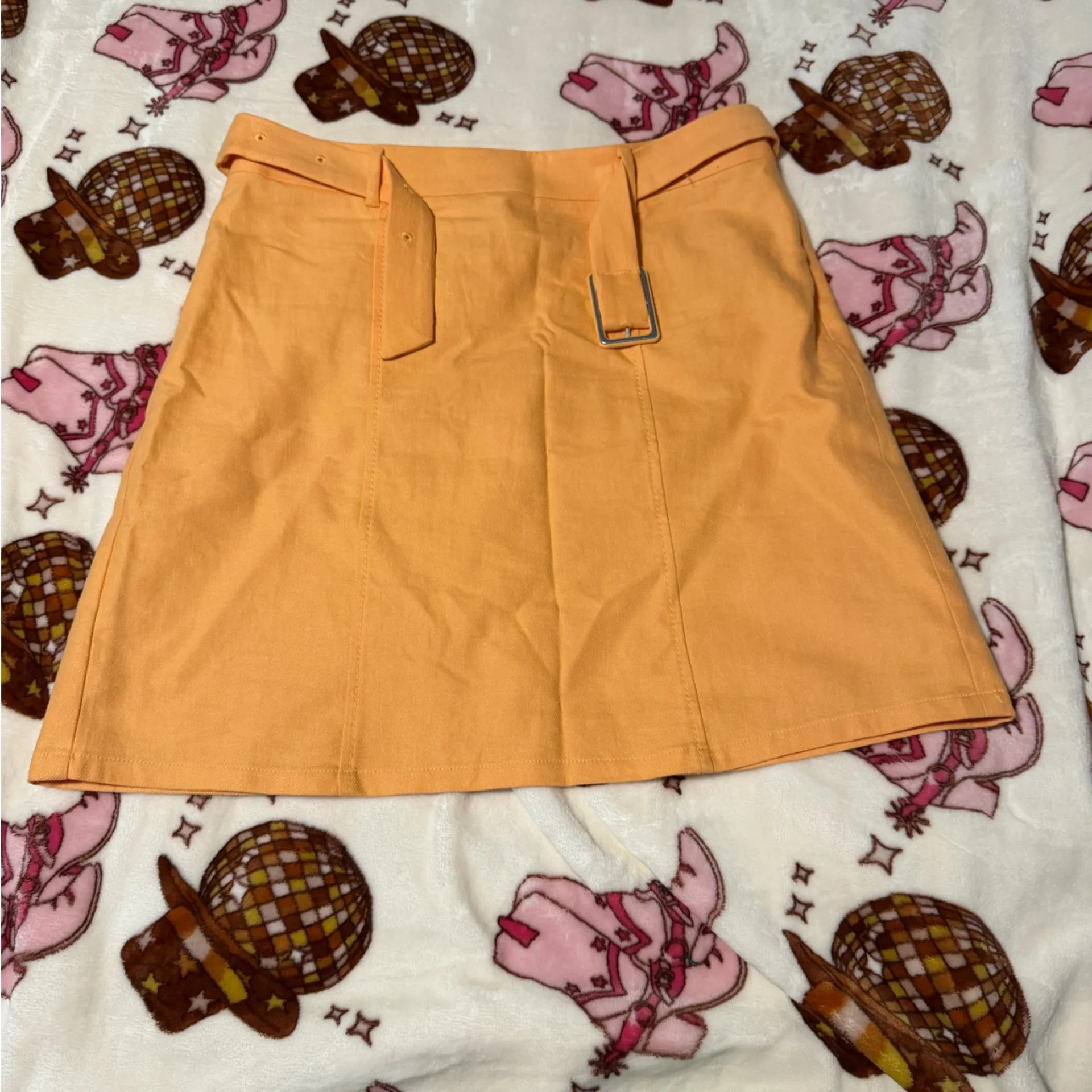 LOFT Orange Mini Skirt - Image 3