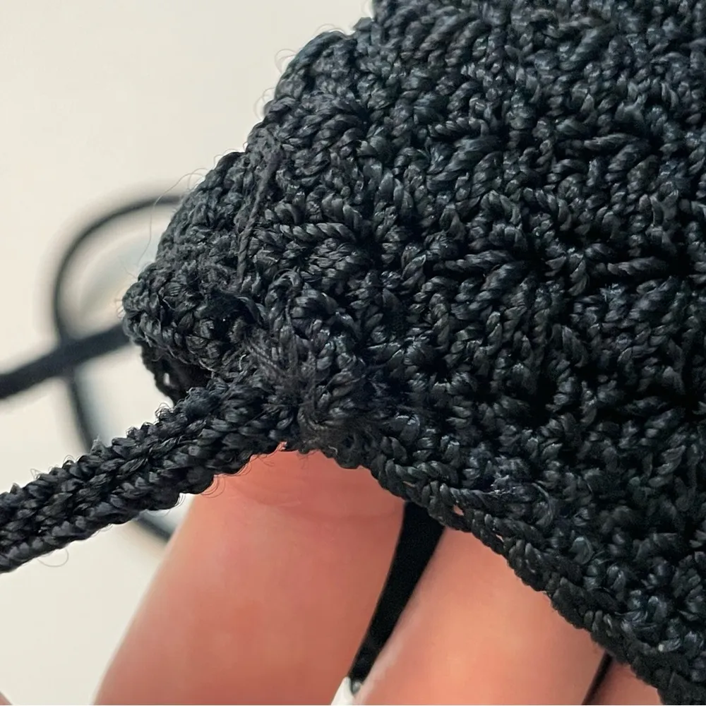 The Sak Purse Mini Crossbody Crocheted Boho Bohemian Travel Festival Black Y2K - Image 13