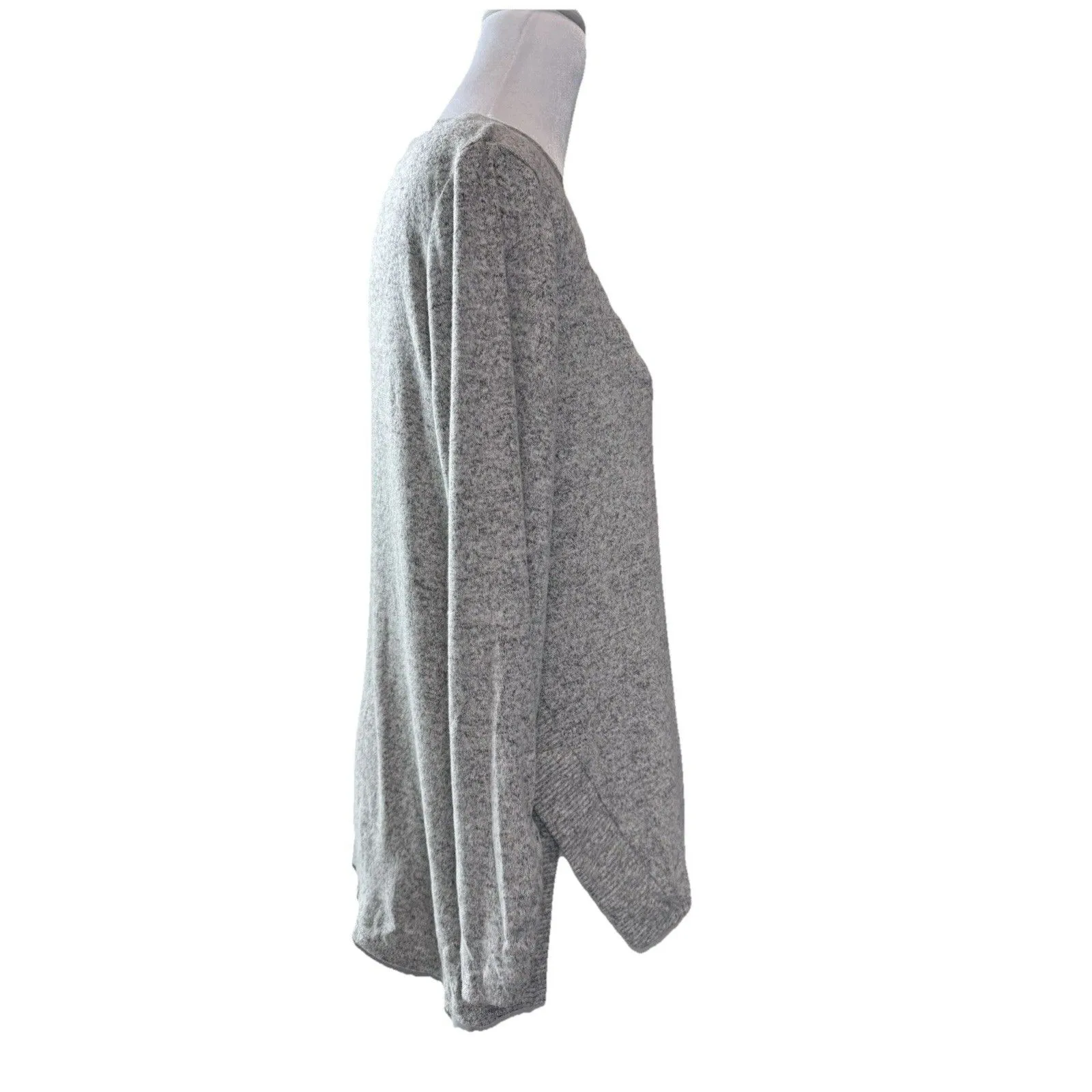 Petite Apt. 9 Sweater Gray Size PM Fuzzy High-Low Tunic New Women’s Long Sleeve - Image 5