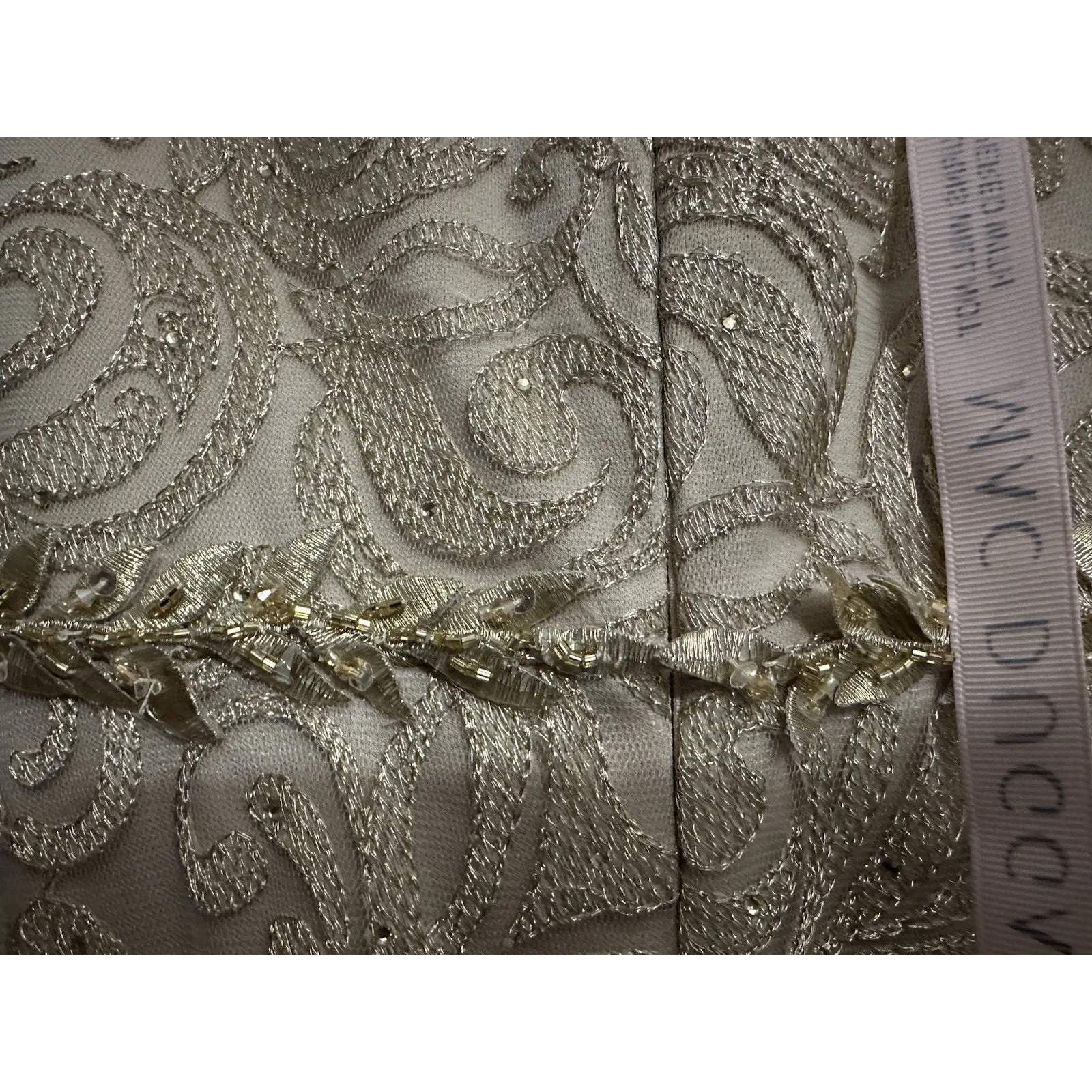 Mac Duggal 11187 Sz 6 Gold Embroidered Lace Appliqué Trumpet FLAW NWD - Image 14