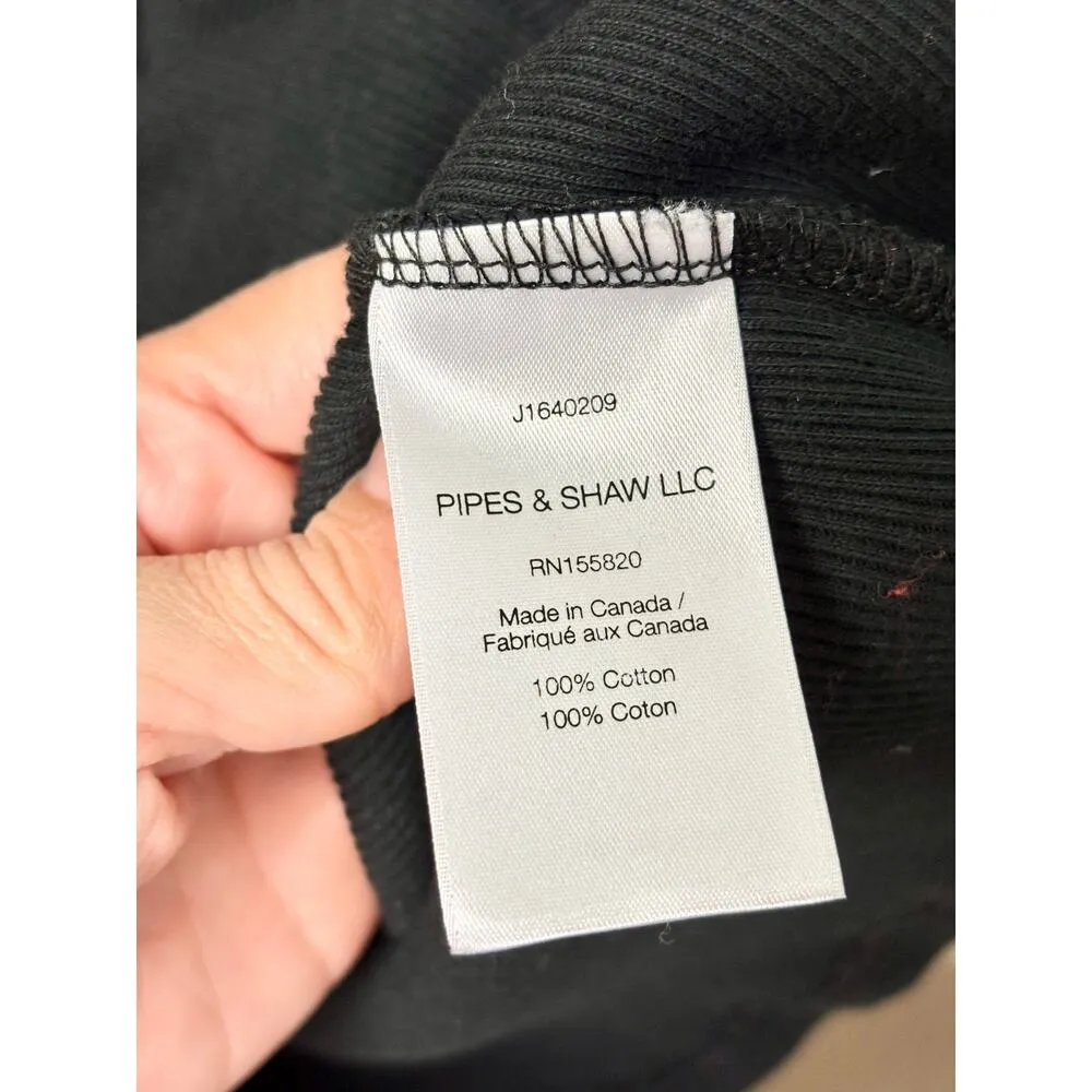 Veronica Beard Dawson Long Sleeve Ruffle Trim Rib Knit Tee Black Women's Size M - Image 5