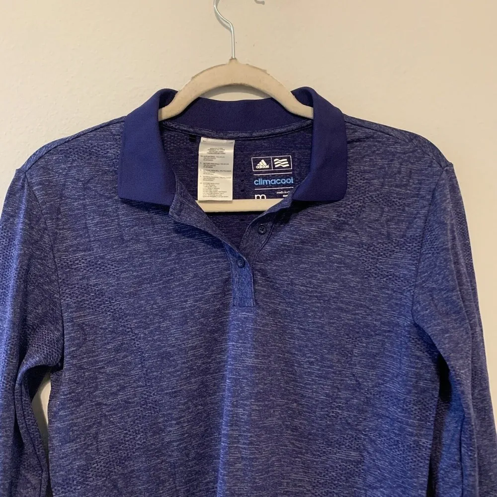Adidas Womens Size Medium Blue Climacool Stretch Pullover Activewear Blouse - Image 2