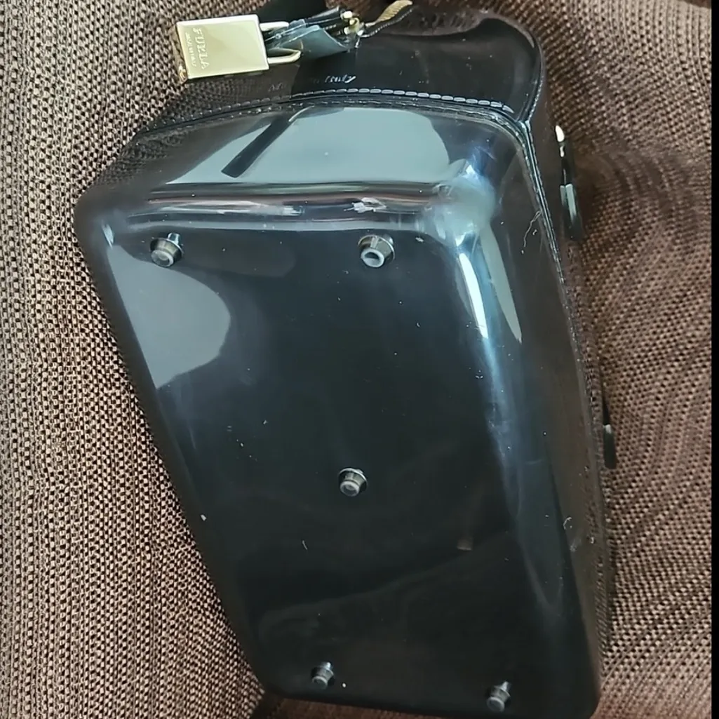 Furla Black Glossy Rubber Small Candy Satchel - Image 11