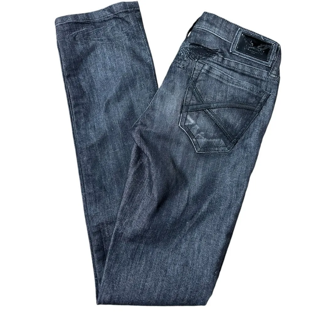 Robin's Jeans Women’s Size 28 Black Marilyn Wings Trim Low Rise Skinny Jeans - Image 3