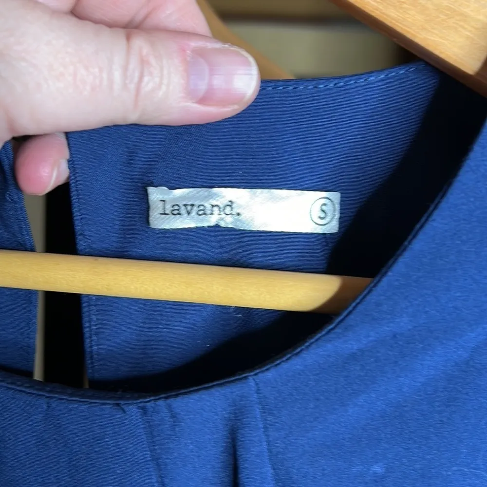 LAVAND. Anthropologie Navy Blue Sleeveless Dress Size Small - Image 6