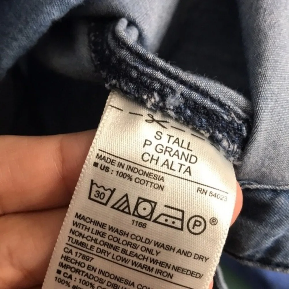 Old Navy Denim Shirt Dress Loose Fit Long Sleeve Size Small tall spring cute - Image 6