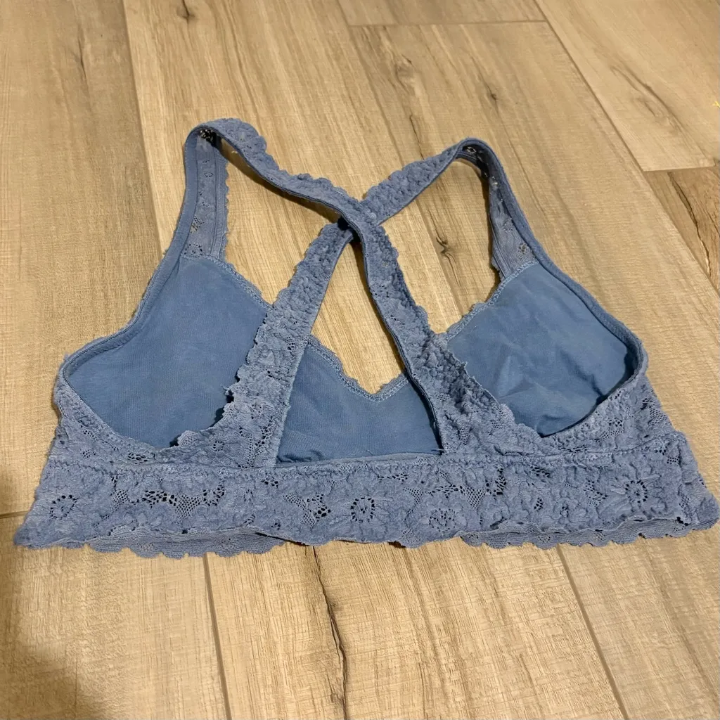 Aerie Softest Lace Criss‎ Cross Racerback Bralette blue size medium - Image 4