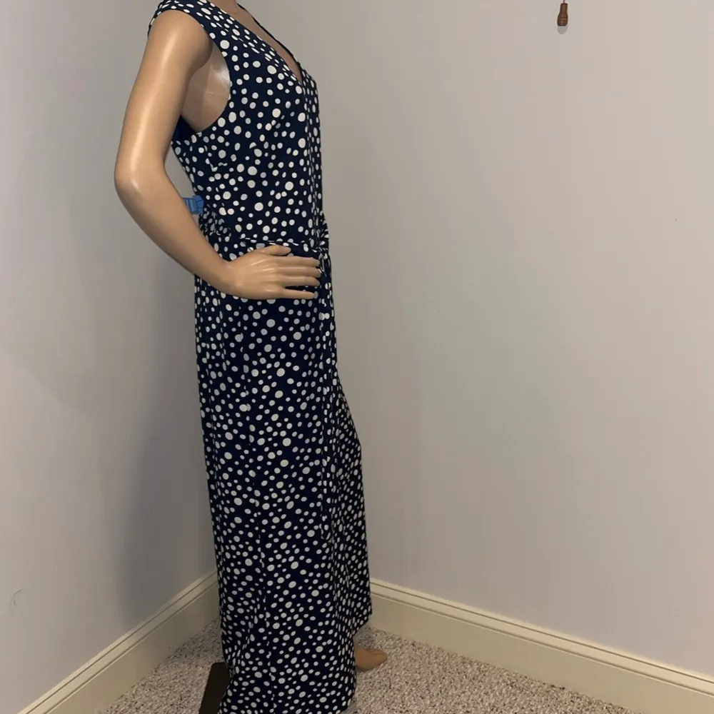 Karl Lagerfeld Paris jumpsuit woman’s 16 , black sleeveless polka-dot crop pant - Image 4