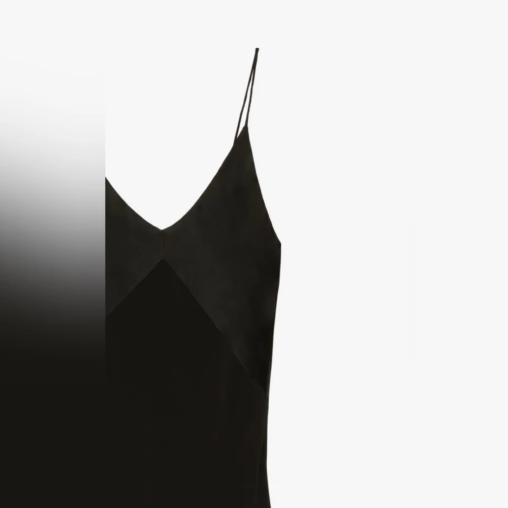 Zara Narciso‎ Rodríguez Black Christmas Maxi V-Neck Silk Blend Slip Dress Sz M - Image 11