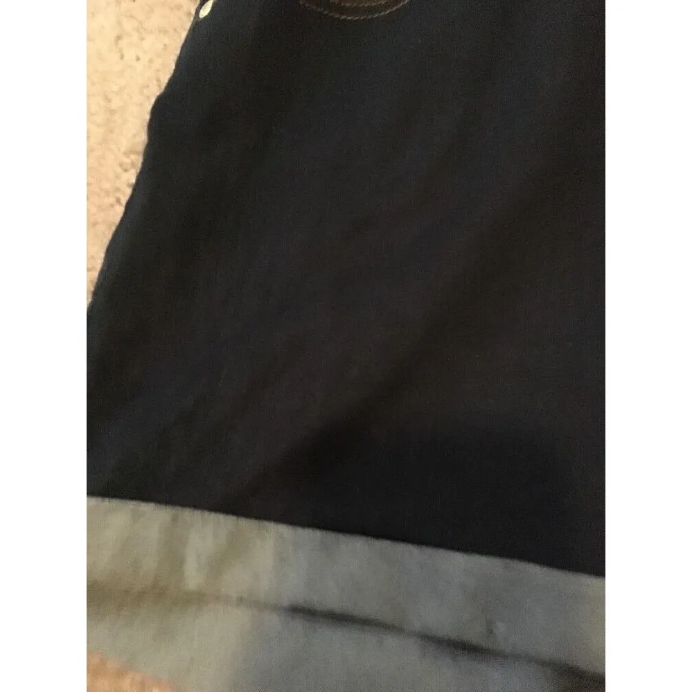 Oh Mamma Women's Large L Jean Shorts Maternity Blue Stretch Denim Cuffed - Image 2