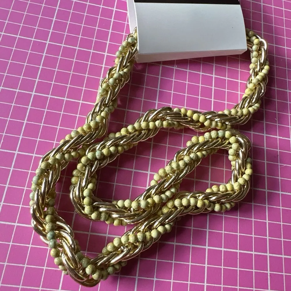 Nine West turquoise beads gold tone chain necklace 19” inches long - Image 4