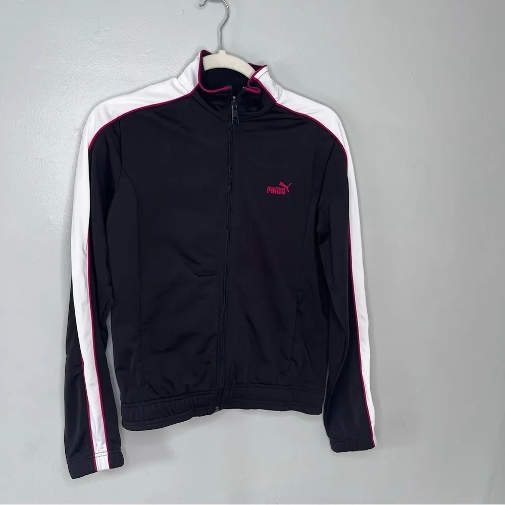 Puma Black White Pink Zip-up Sweatshirt Jacket Small - Image 5