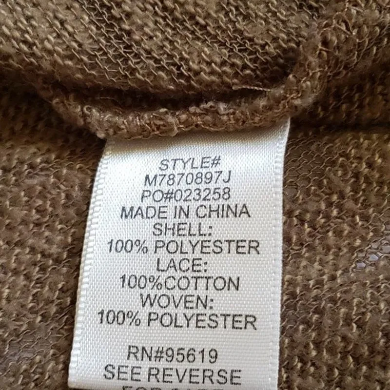 John Paul Richard Crochet Women Vest Sz S Y2K Boho Festival Knit Chiffon Olive Green - Image 6