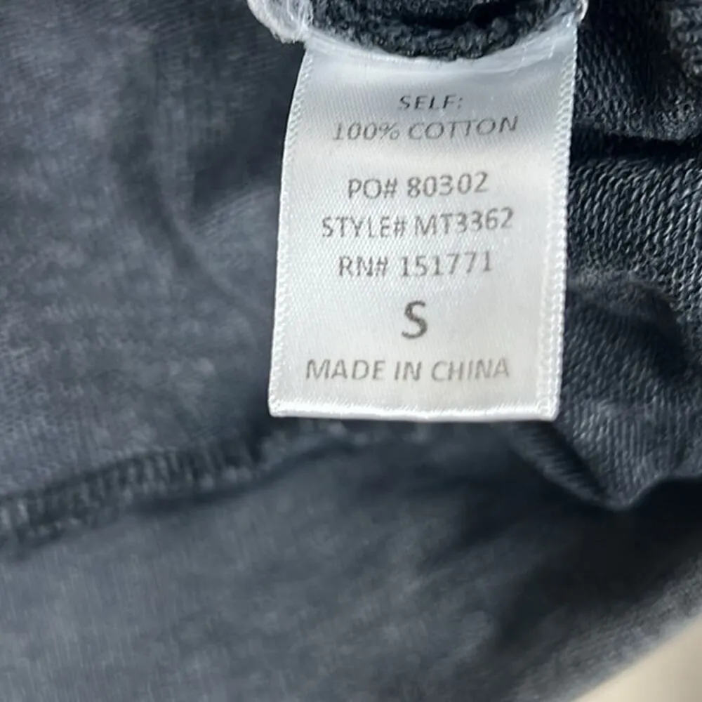 Le Lis Hoodie Womens S Charcoal Gray Rhinestone Studded 100% Cotton Cropped - Image 7