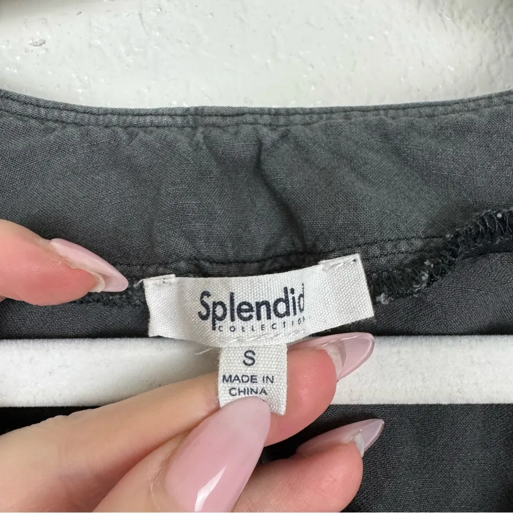 Splendid Montelena Jumpsuit Long Sleeve Gray Linen Blend Size Small - Image 3