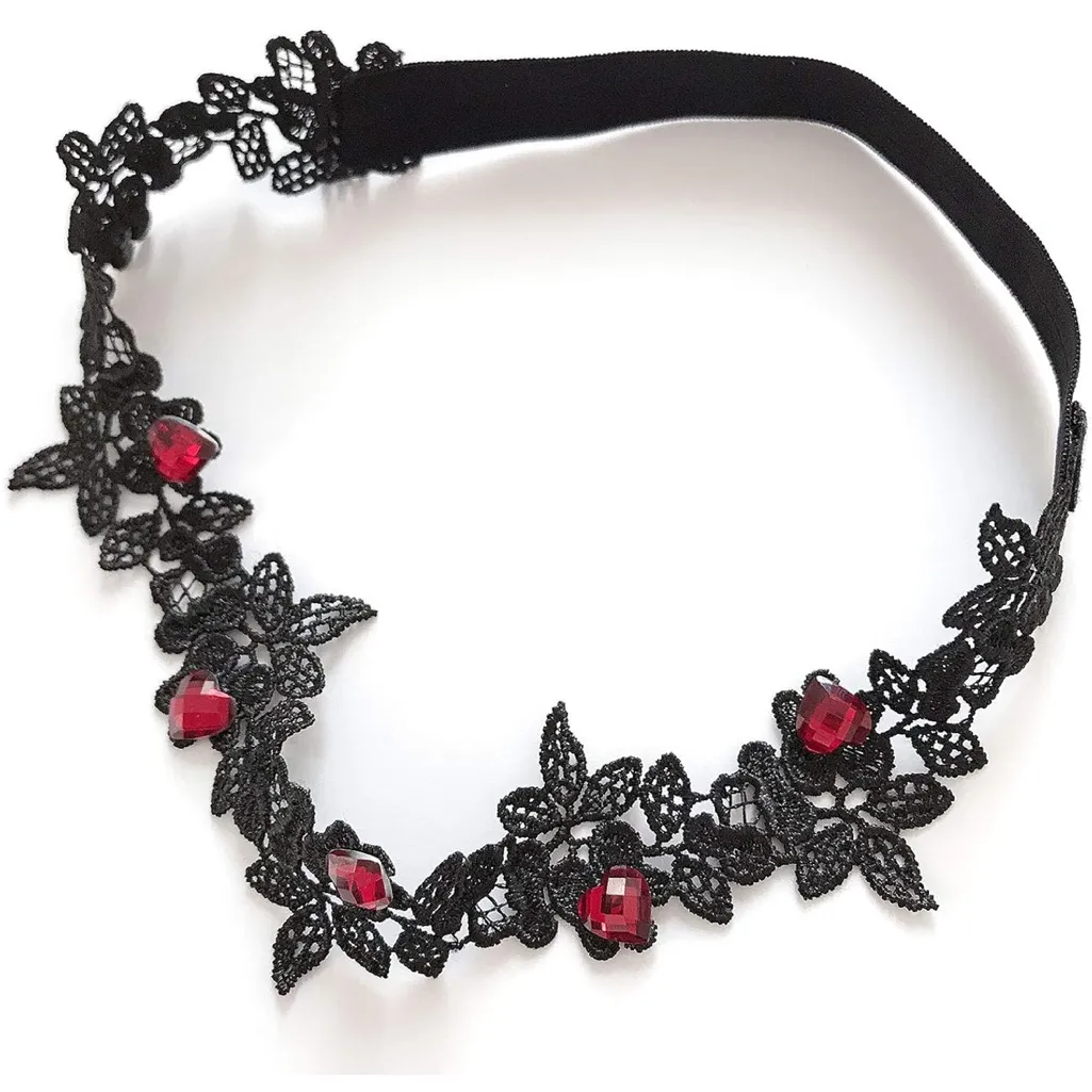 Elegant Black Lace Garter with Red Rose Accent - Image 8