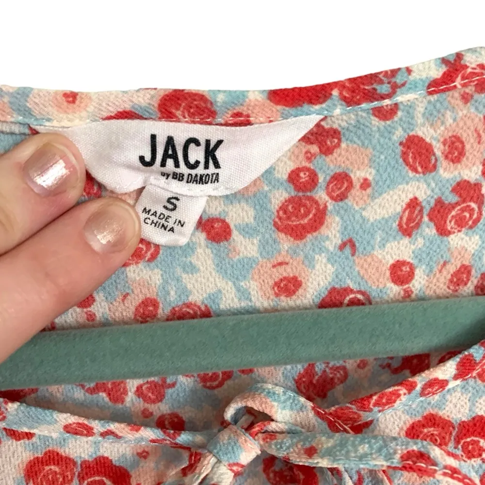 Jack by bb dakota size S babydoll puff sleeve peplum chiffon floral top tunic - Image 5