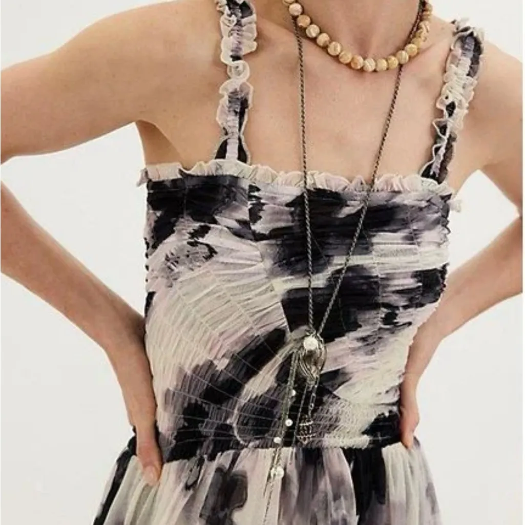 NWT Free People
Women's White Tessa Smocked Midi
Dress - Image 4