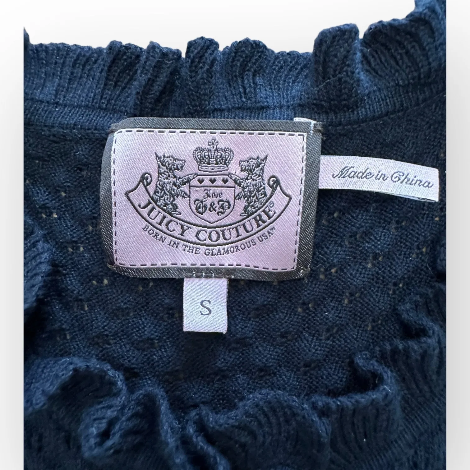 Juicy Couture‎ Vintage Y2K Black button front short sleeve cardigan Size S - Image 2