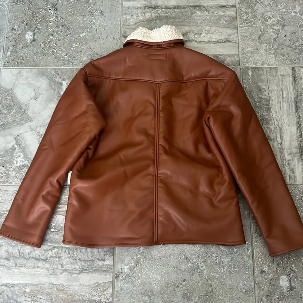 Faux Shearling & Faux Leather Jacket, Rainmaker Size XL New w/Tag - Image 4