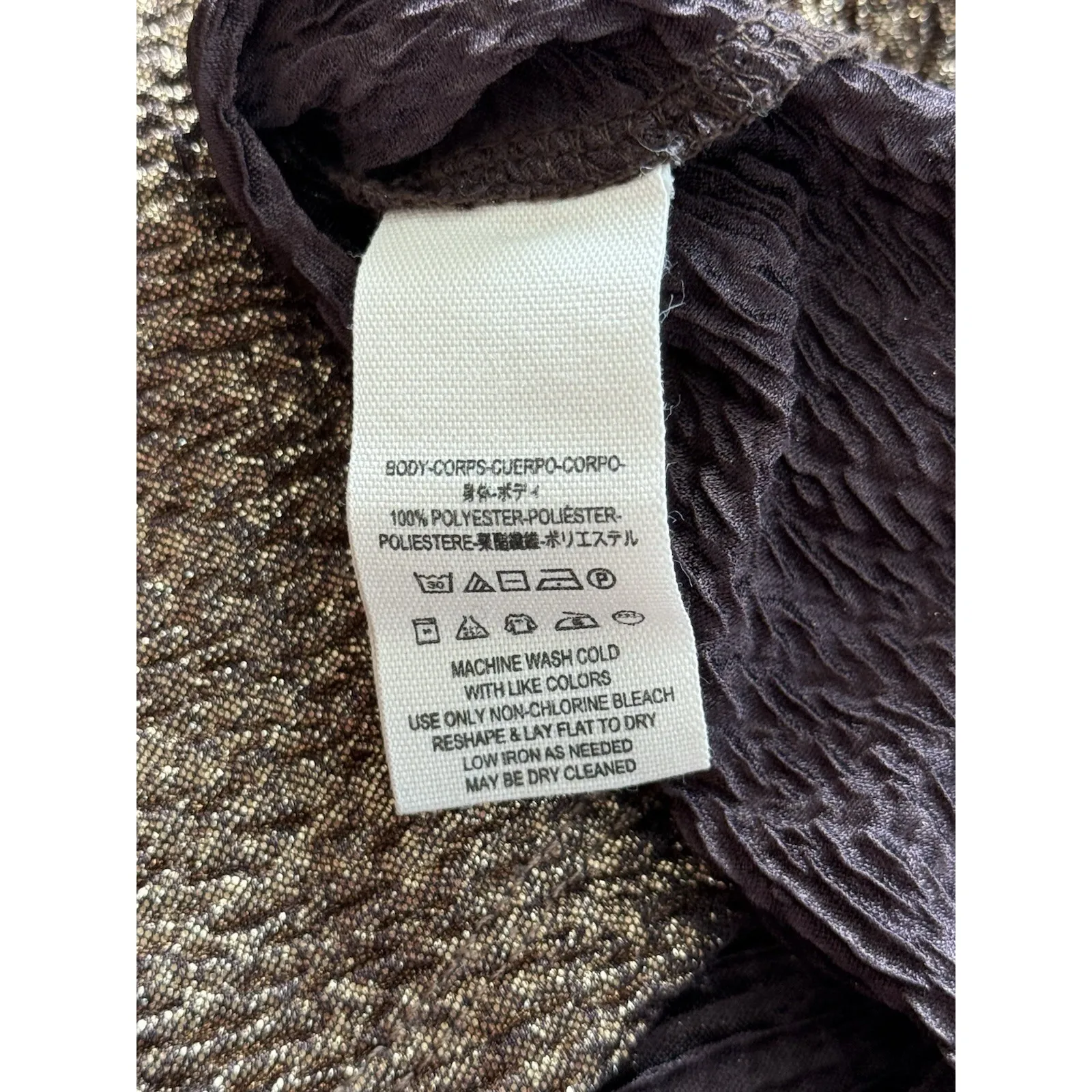 Free People Moonage Shimmer Metallic Bodycon Dress Short‎ Sleeve Bronze Size XS - Image 6