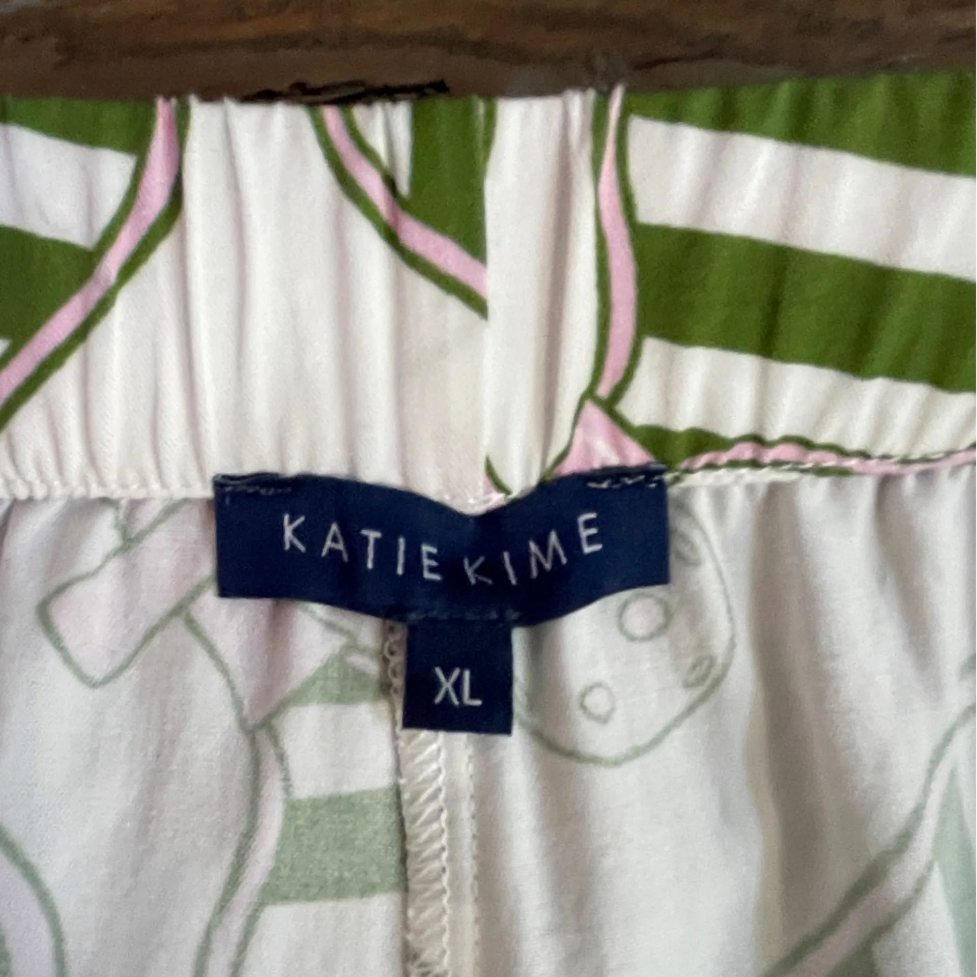 Katie Kime Pickleball Green & Pink Pajama Shorts - Image 8