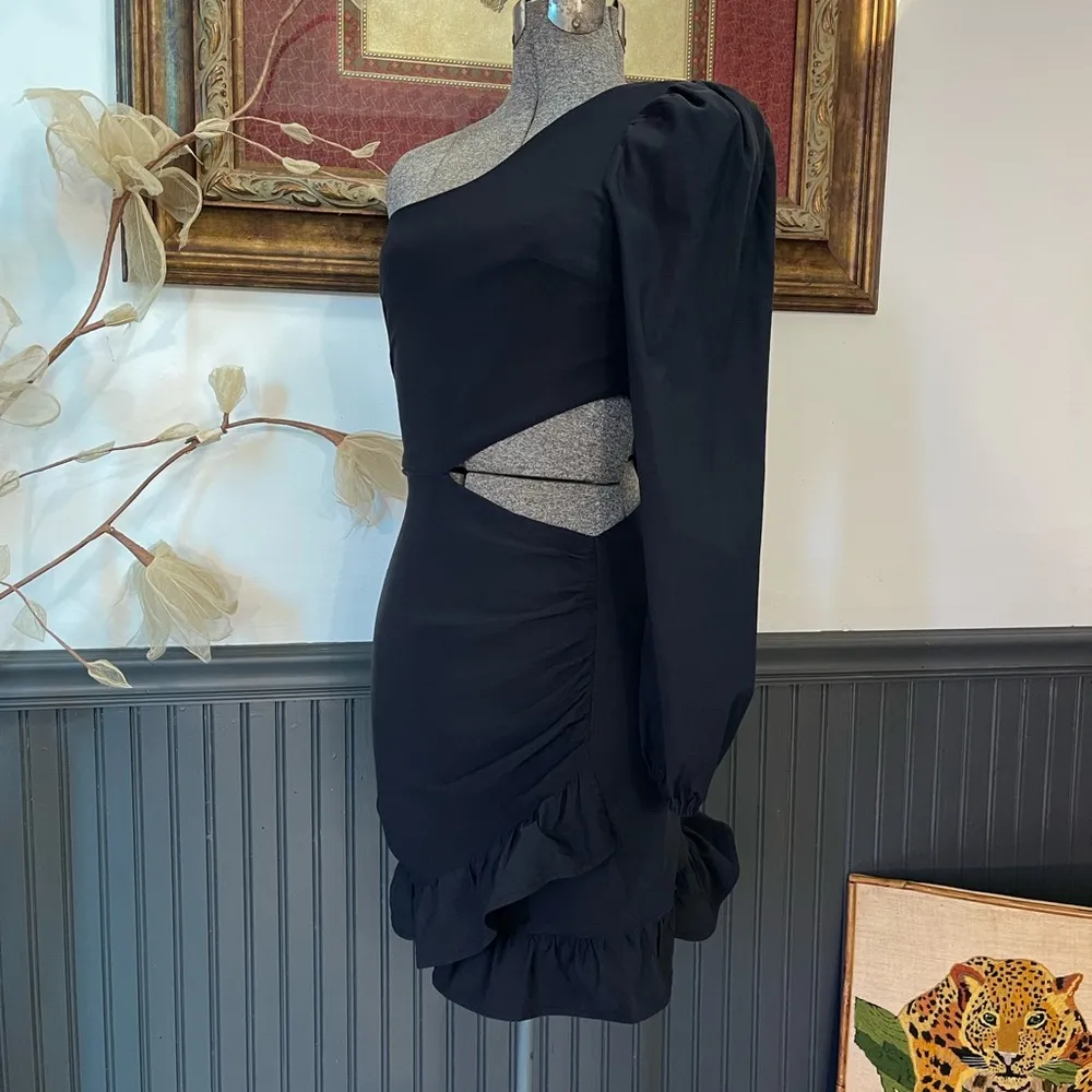 Blue Blush Asymmetrical Cutout Ruffle Hem Formal Dress ~ Size Small 💚🍄 - Image 2