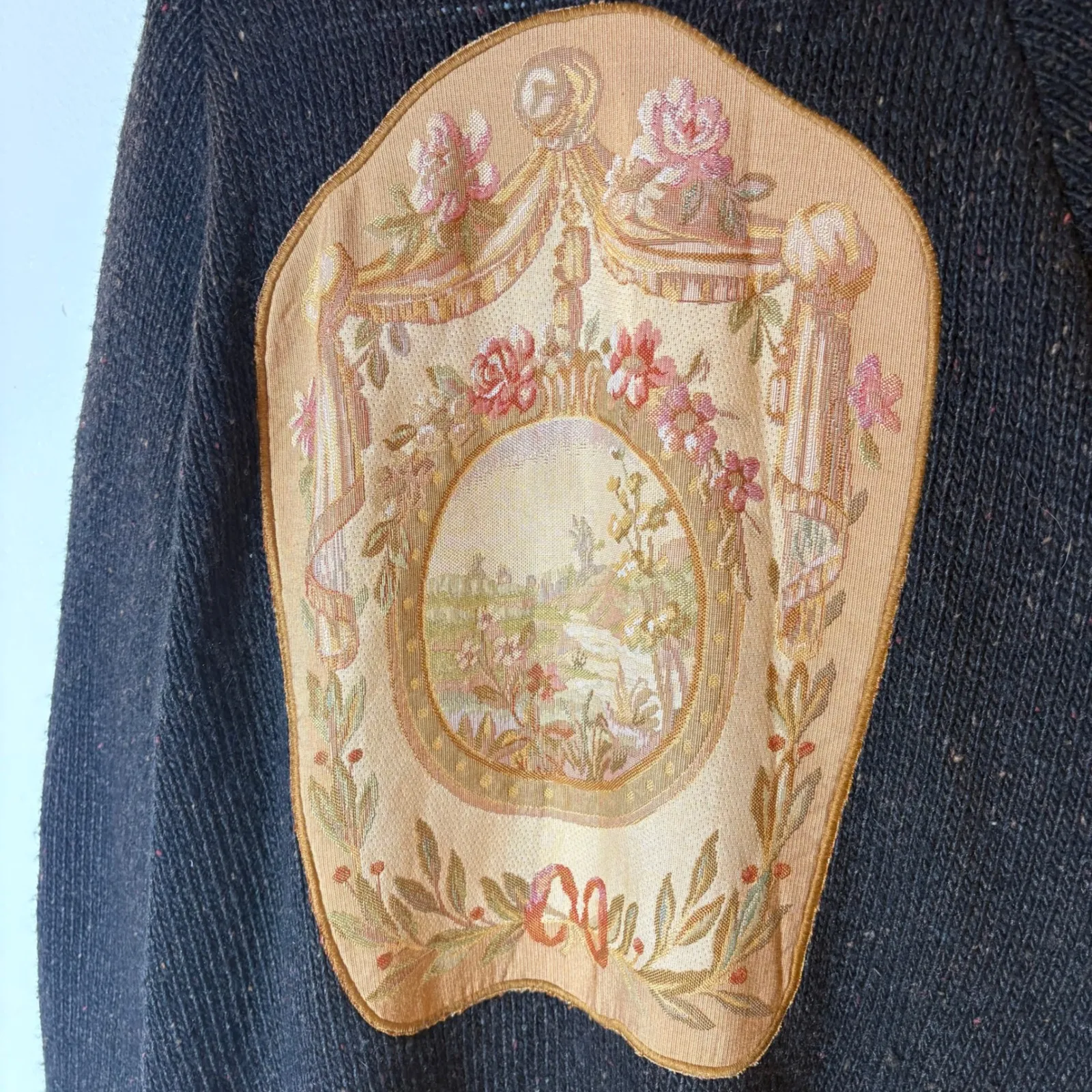 Soft Surroundings Label Noir XL Long Cardigan Coat Tapestry Back Wool Mohair - Image 7