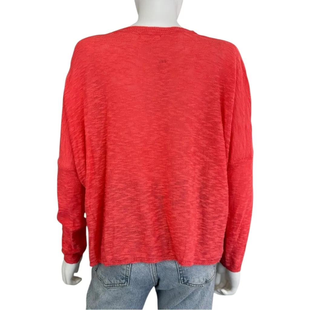 STITCHDROP Coral Thin Knit Sweater Size S Pink - Image 3