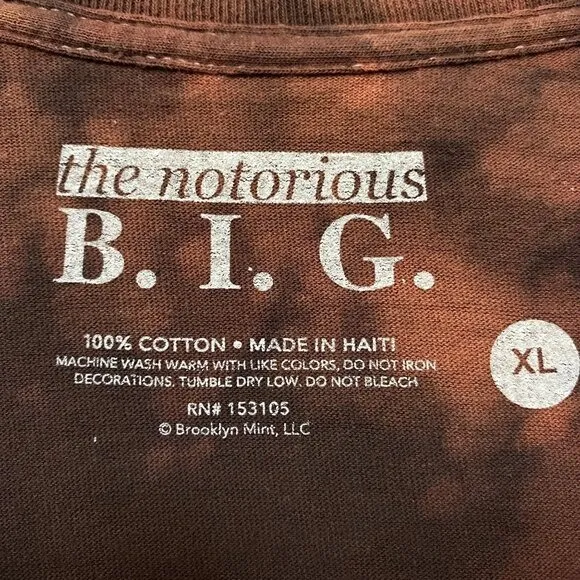 Biggie Smalls World The King of New York Rap Tie Dye XL - Image 4