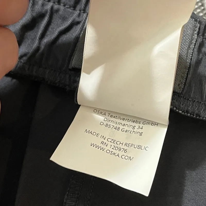 Oska Straight Leg Pull On Dress‎ Pants Sz 1 US 6/8 Black Minimalist Lagenlook Gray - Image 5