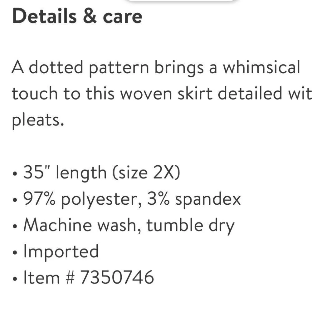 T Tahari Dotted Pleated Skirt A-Line Cream Black Mini Skin 1X - Image 7