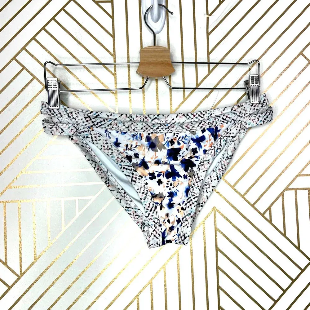 L*Space Estella Full Cut‎ Bikini Bottom in Techno Garden Print Size Large - Image 3