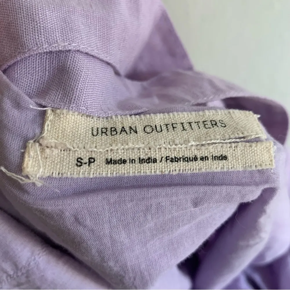 Urban Outfitters Button-Down Strappy Back Linen Dress Purple Sz Small - Image 5