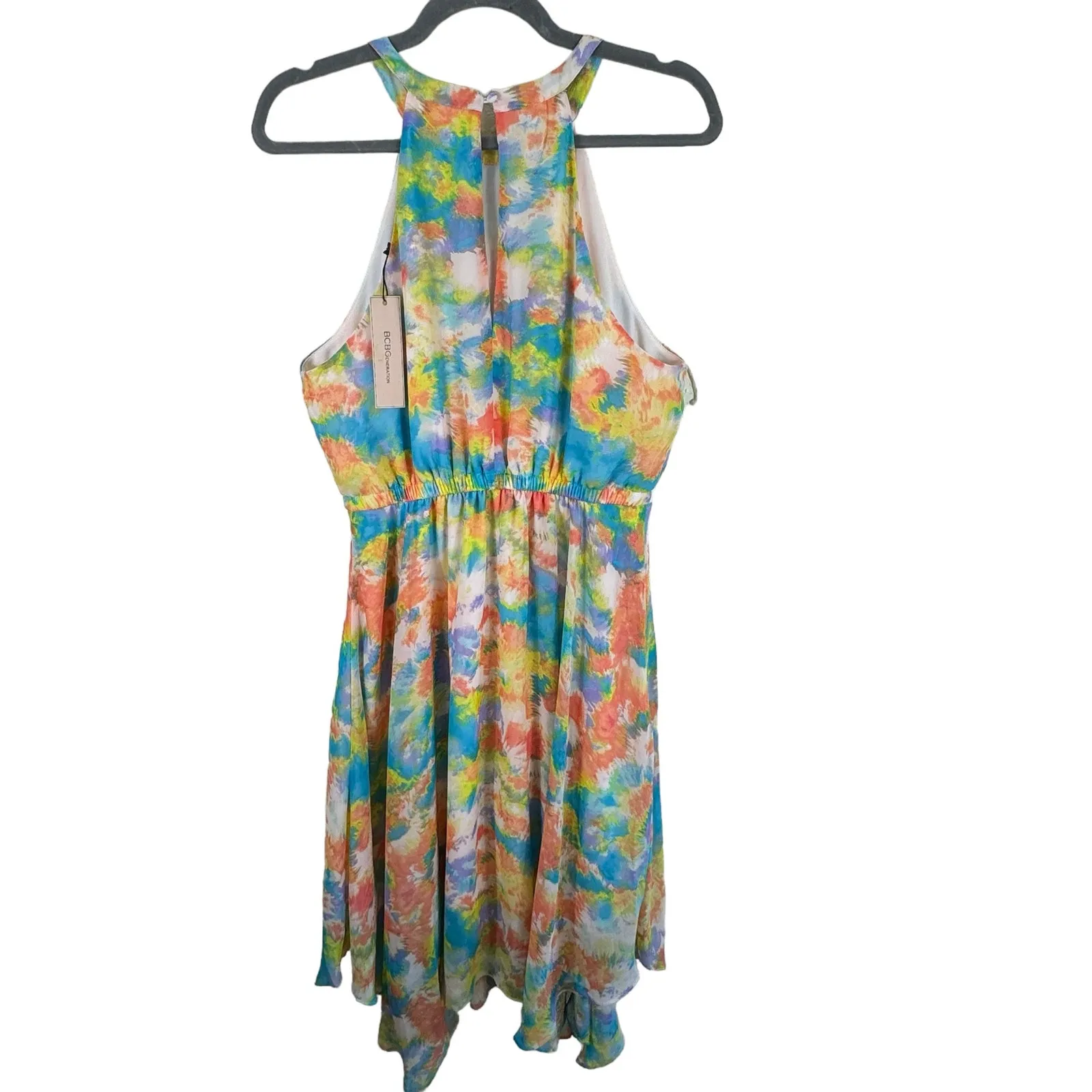 BCBGeneration‎ NWT Halter Handkerchief Hem Dress Medium - Image 4