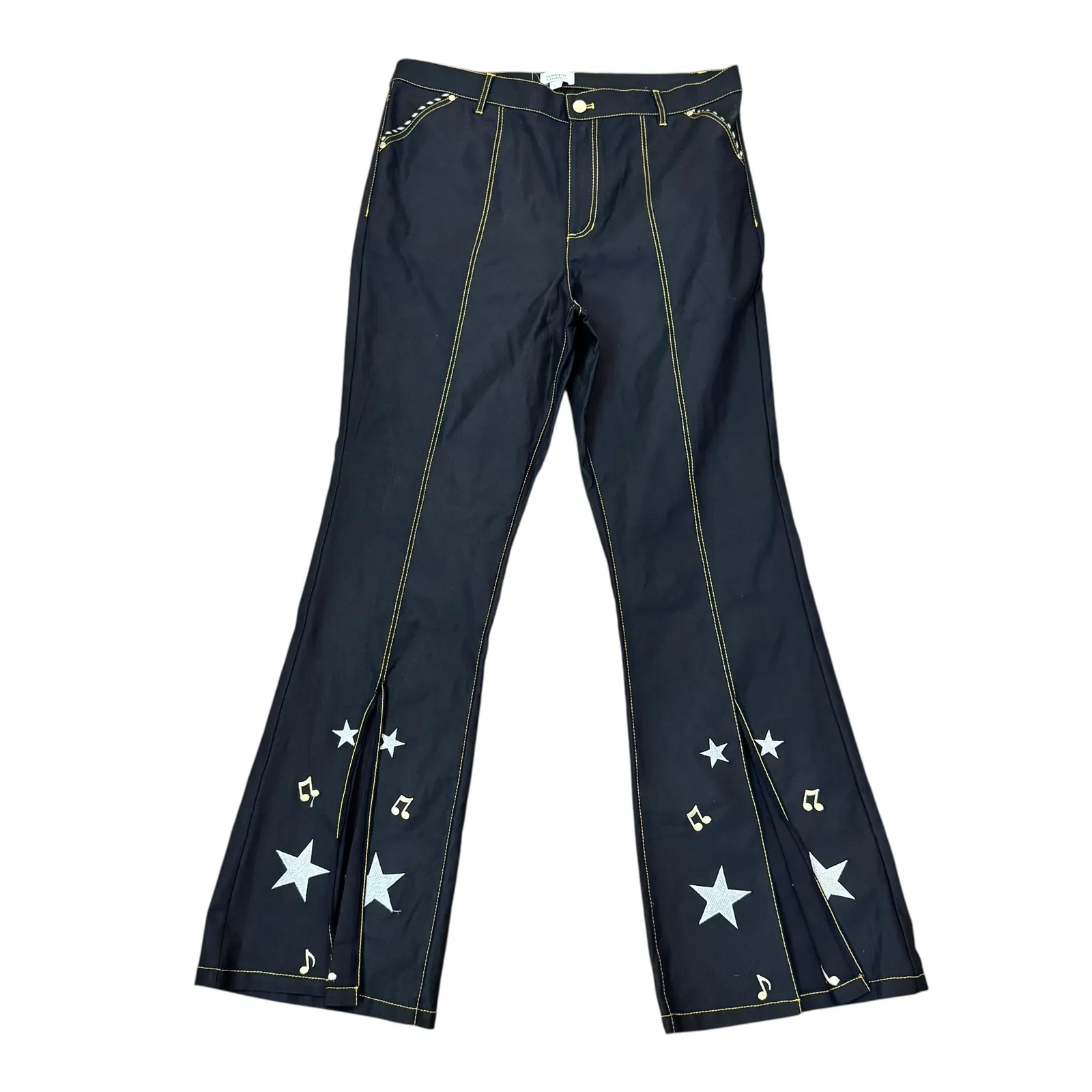 Unique Vintage Star Power Flare Jeans Contrast Stitching 1X/16 - Image 3