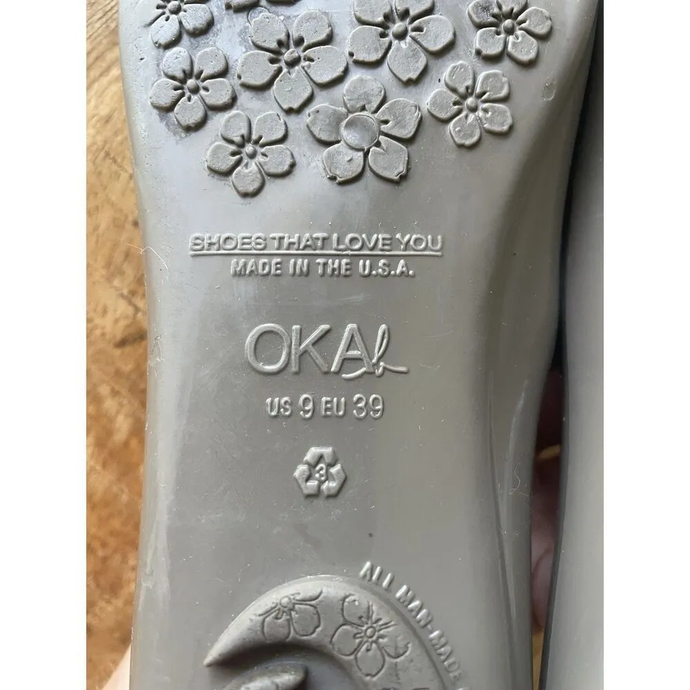 OKA B gray ballet flats slip on shoes US 9 EU 39 made in USA rubber comfort Gray - Image 7