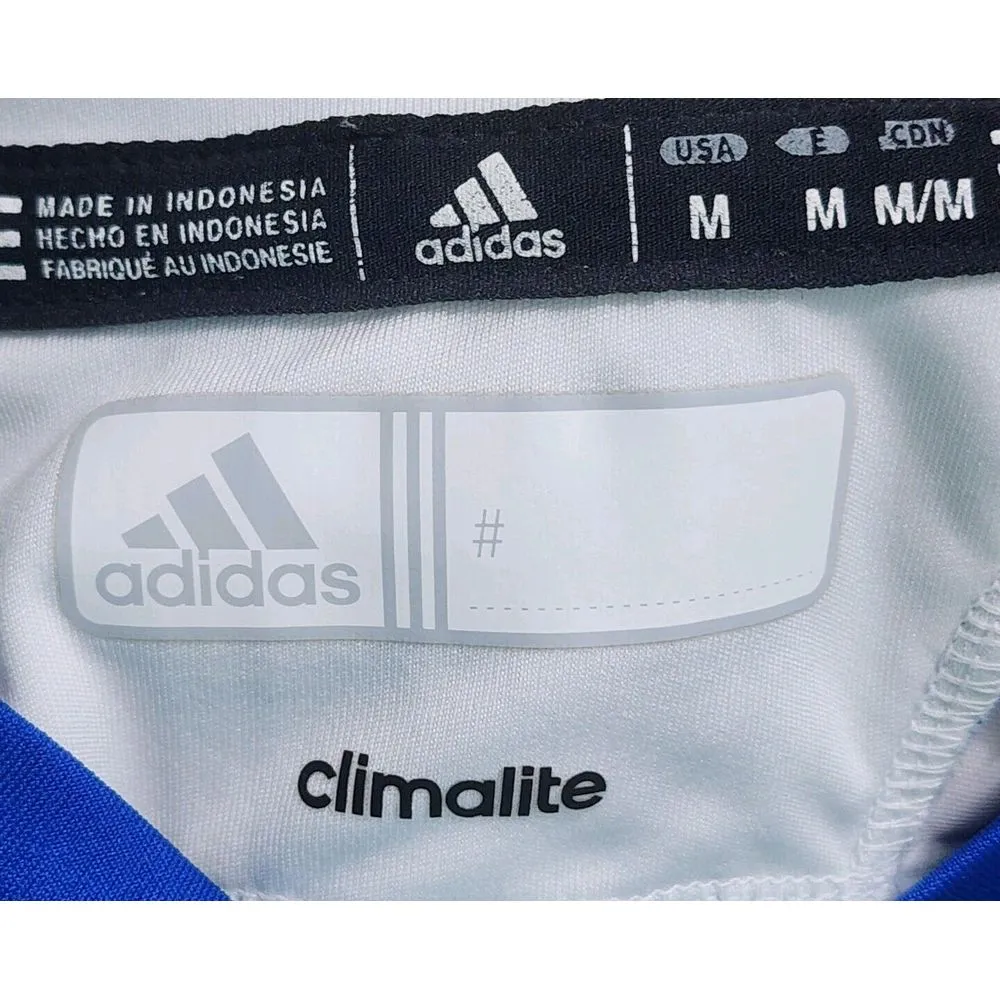 Adidas Womens Size M Climalite Utility T-Shirt Blue White‎ Long Sleeves V-Neck - Image 7