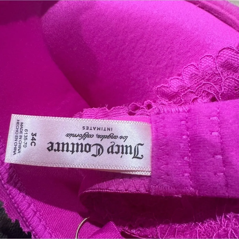 Juicy Couture Pink Lace Bra Women’s 34C - Image 3