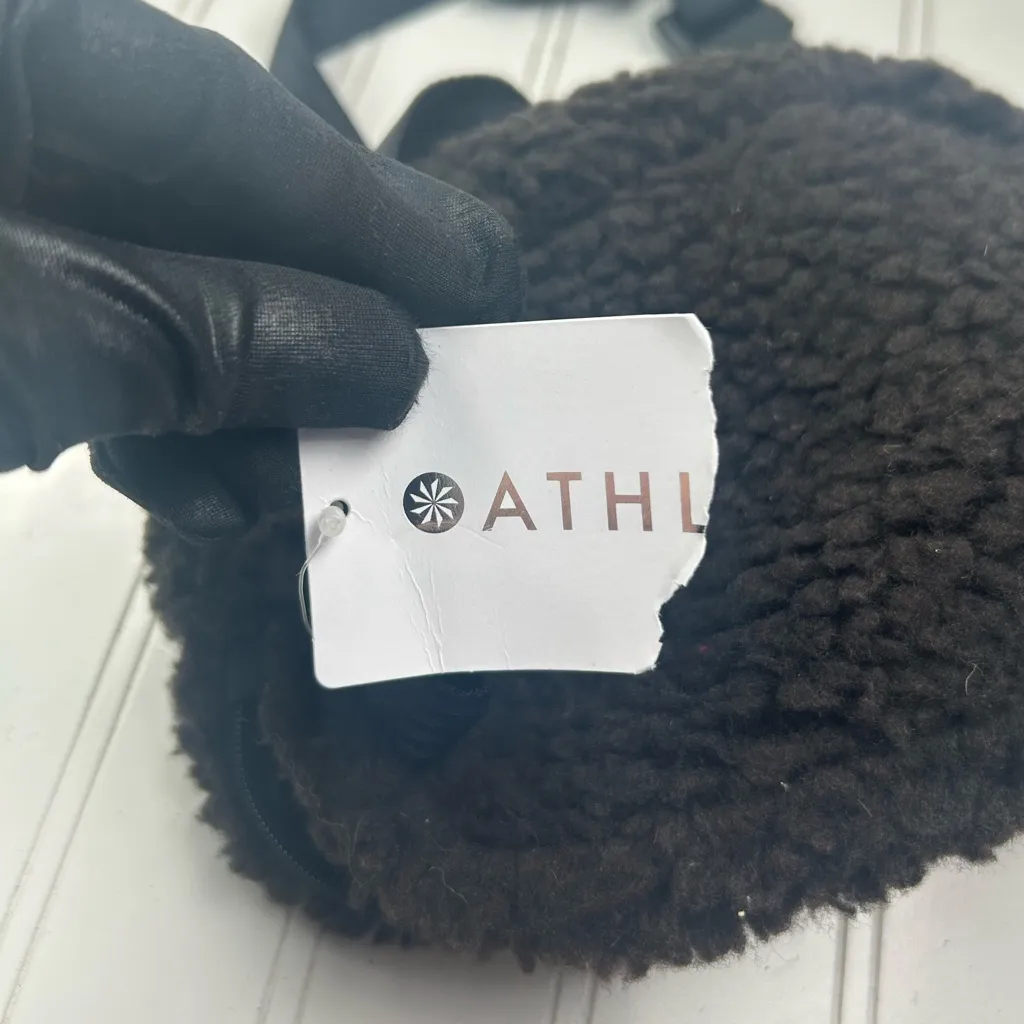 Athleta Black Sherpa All About Shearling Belt Fanny Pack Crossbody Bag NWT - Image 11
