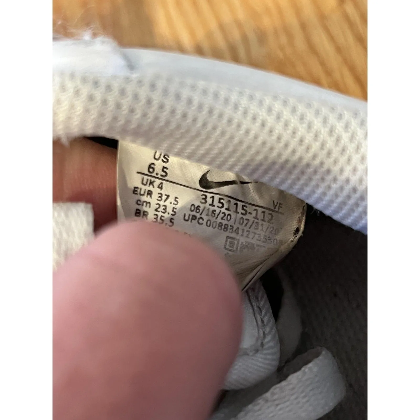 Nike Air Force 1 Low Shoes Womens Size 6.5 White 315115-112 Classic Leather - Image 10